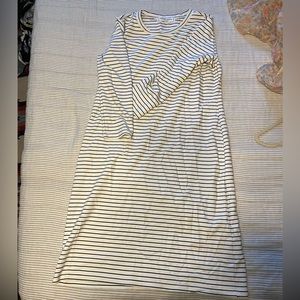 Sonnet James play dress ball and white striped long sleeve midi length